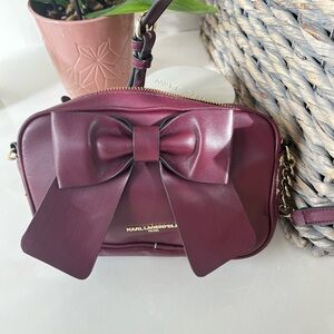 Karl Lagerfeld Purple Bow Crossbody Bag